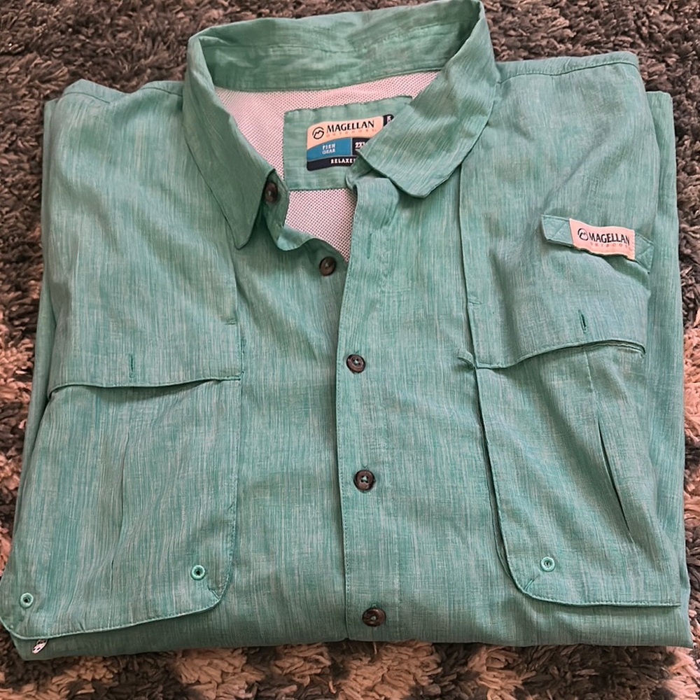 Magellan Teal Button-Up Shirt